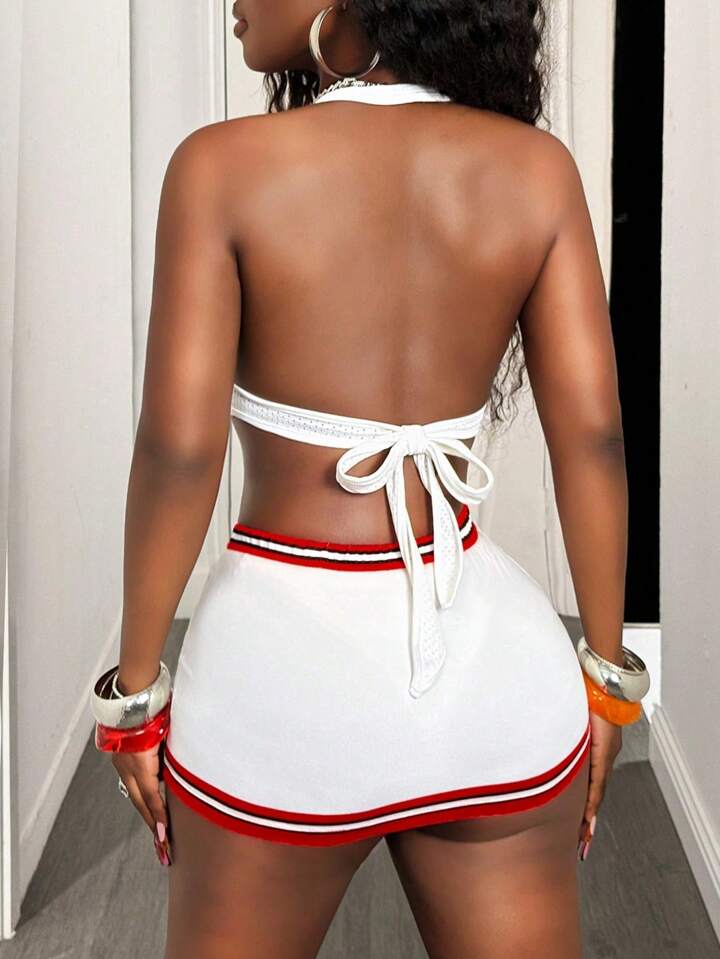 Casual Halter Neck Crop Top