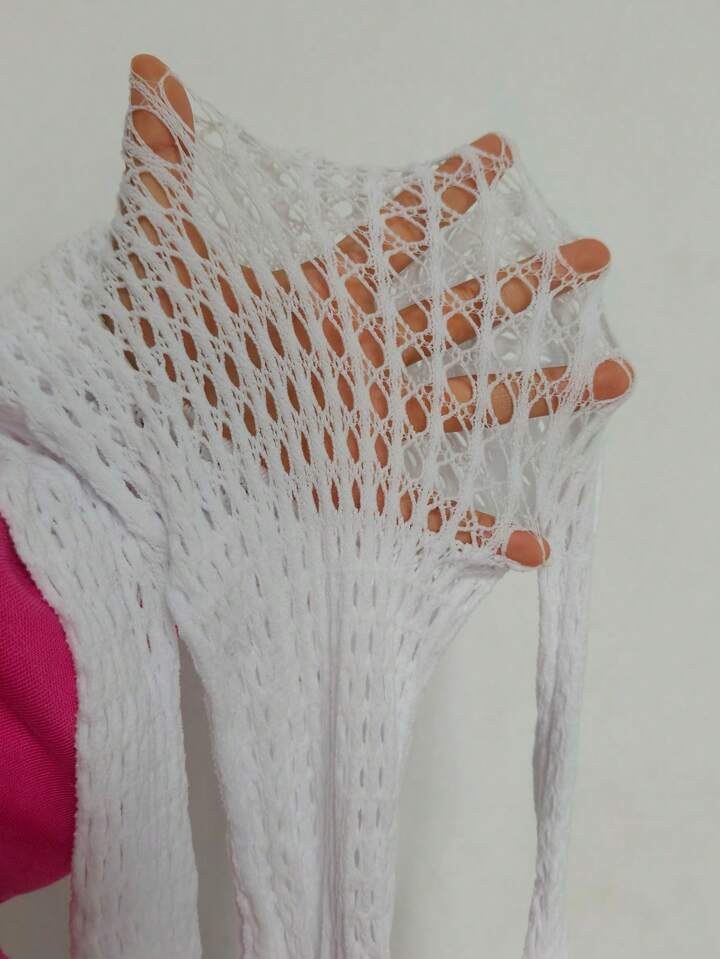 Long Sleeve Hollow Bodycon Beach Swimsuit Cover-Up