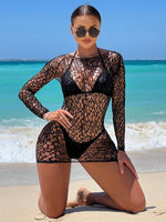 Load image into Gallery viewer, Hollow Out Fishnet Cover Up Dress Without Bikini
