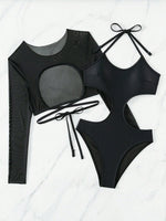 Load image into Gallery viewer, Halter-Neck Hollow Out High Waist One-Piece Swimsuit
