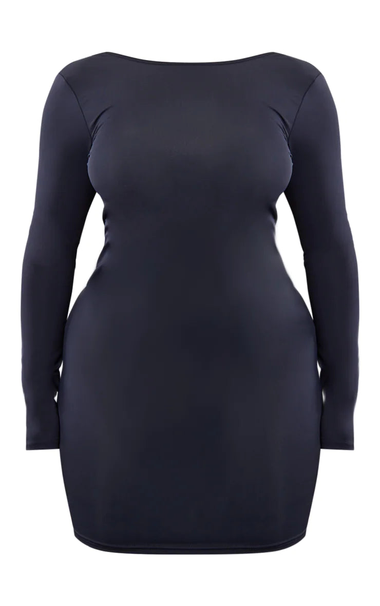 Shape Black Extreme Scoop Back Bodycon Dress