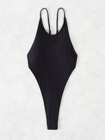 Load image into Gallery viewer, Solid Backless High Leg One Piece Swimsuit
