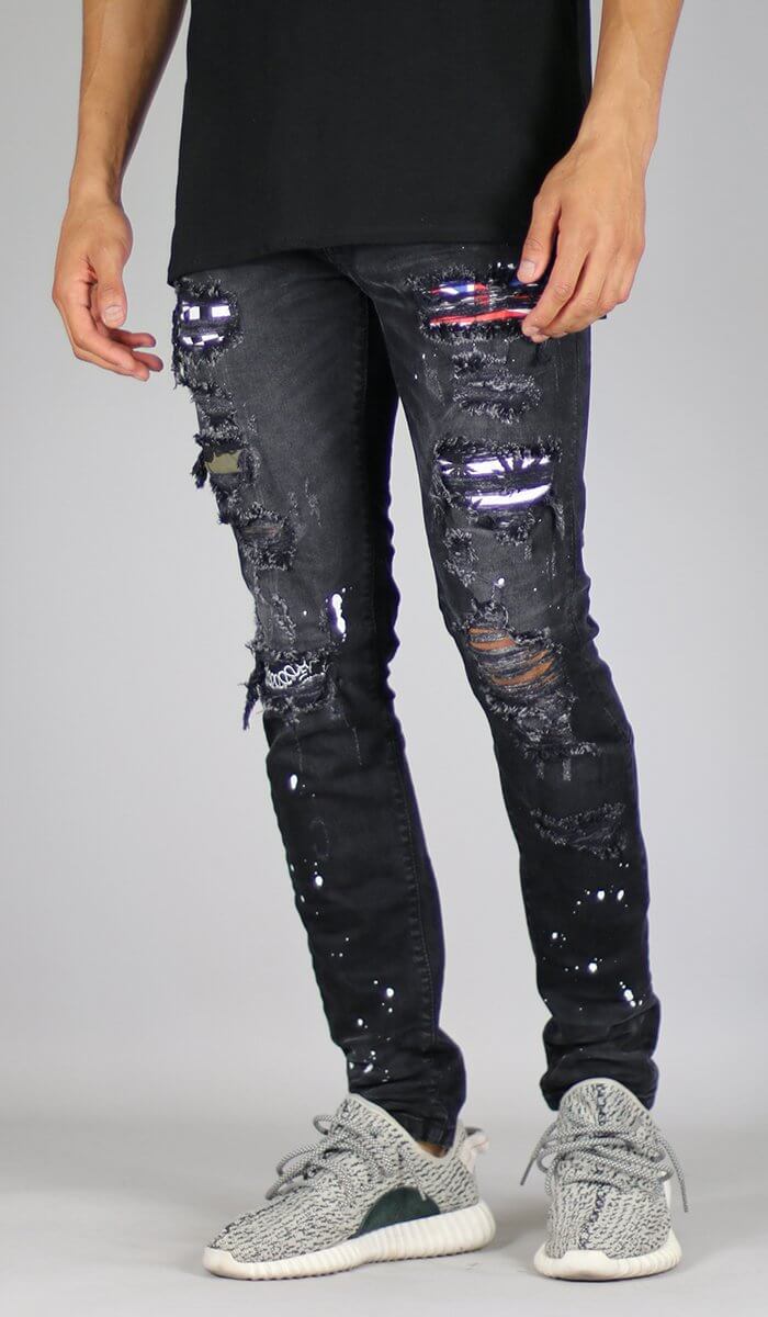 Black Patch Jeans