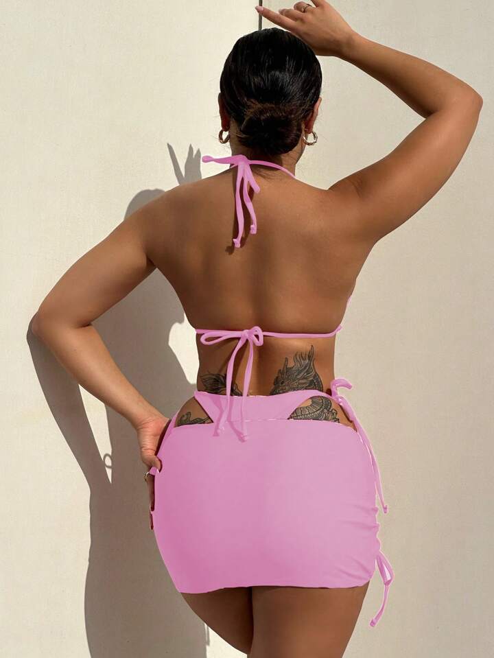 Reversible Leopard Print Swimwear With 3 Pieces