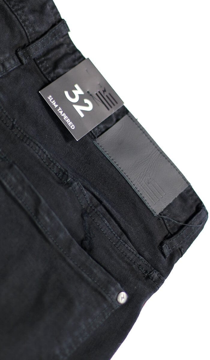 Black Red Track Zipper Jeans