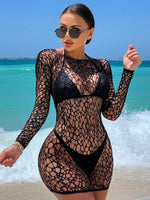 Load image into Gallery viewer, Hollow Out Fishnet Cover Up Dress Without Bikini
