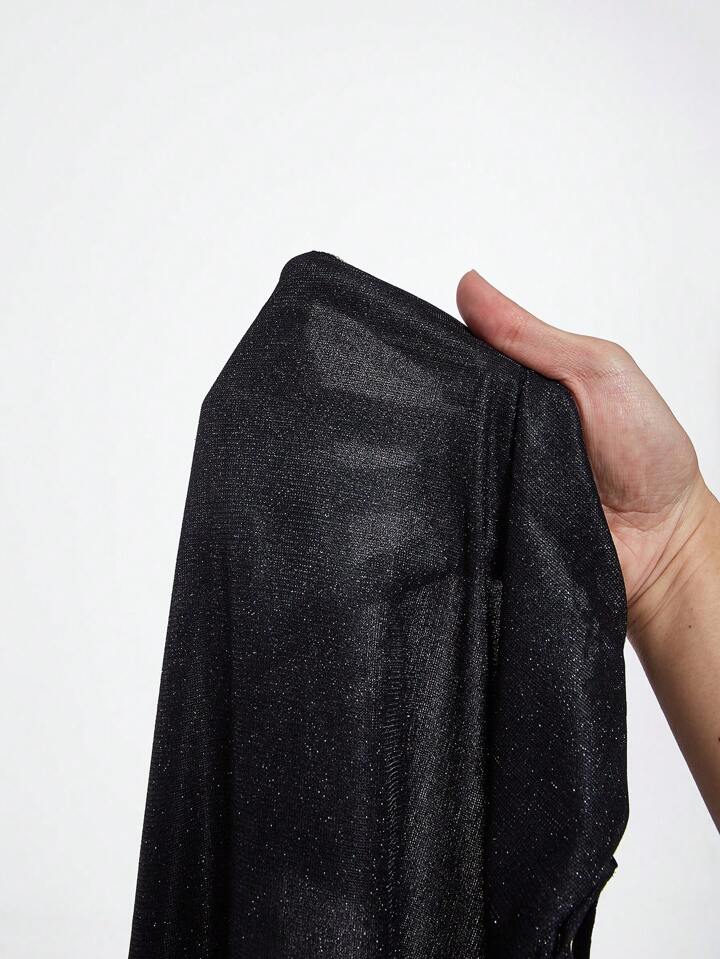 Draped Collar Split Thigh Backless Halter Neck Metallic