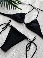 Load image into Gallery viewer, Micro Triangle Tie Side Bikini Swimsuit
