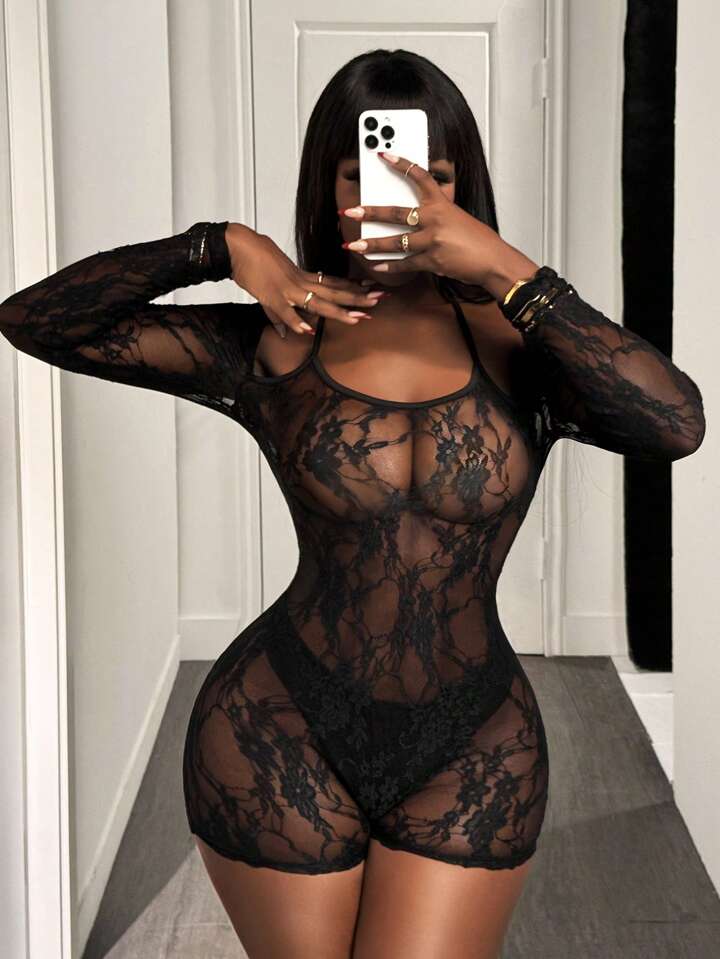 Halter Tight See-Through Rompers