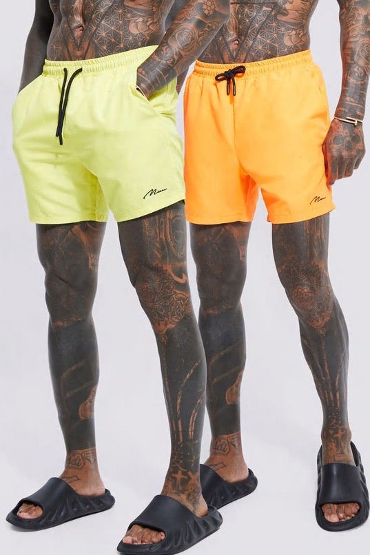 Man Signature Mid 2 Pack Swim Trunks