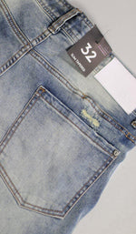 Load image into Gallery viewer, LT.Blue Track Zipper Jeans
