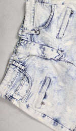 Load image into Gallery viewer, Bleach Blue Biker Jeans
