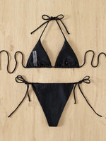 Load image into Gallery viewer, Triangle Thong Bikini Swimsuit
