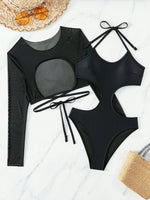 Load image into Gallery viewer, Halter-Neck Hollow Out High Waist One-Piece Swimsuit
