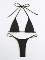 Load image into Gallery viewer, Halter Micro Triangle Thong Bikini Swimsuit
