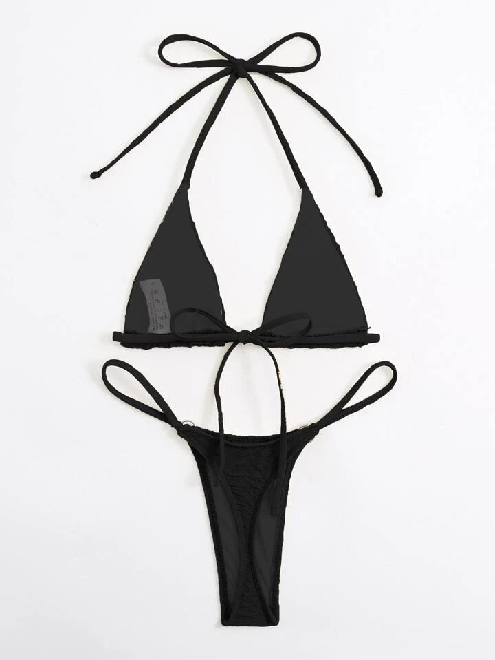 Halter Micro Triangle Thong Bikini Swimsuit