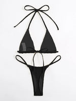 Load image into Gallery viewer, Halter Micro Triangle Thong Bikini Swimsuit
