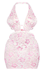 Load image into Gallery viewer, Shape Hot Pink Lace Plunge Detail Mini Dress
