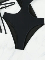 Load image into Gallery viewer, Halter-Neck Hollow Out High Waist One-Piece Swimsuit
