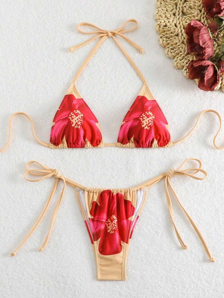 Floral Printed Two-Piece Bikini Set