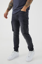 Load image into Gallery viewer, Skinny Stretch Cargo Jean
