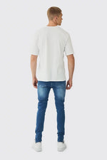 Load image into Gallery viewer, Skinny Stretch Rip &amp; Repair Paint Splatter Jeans
