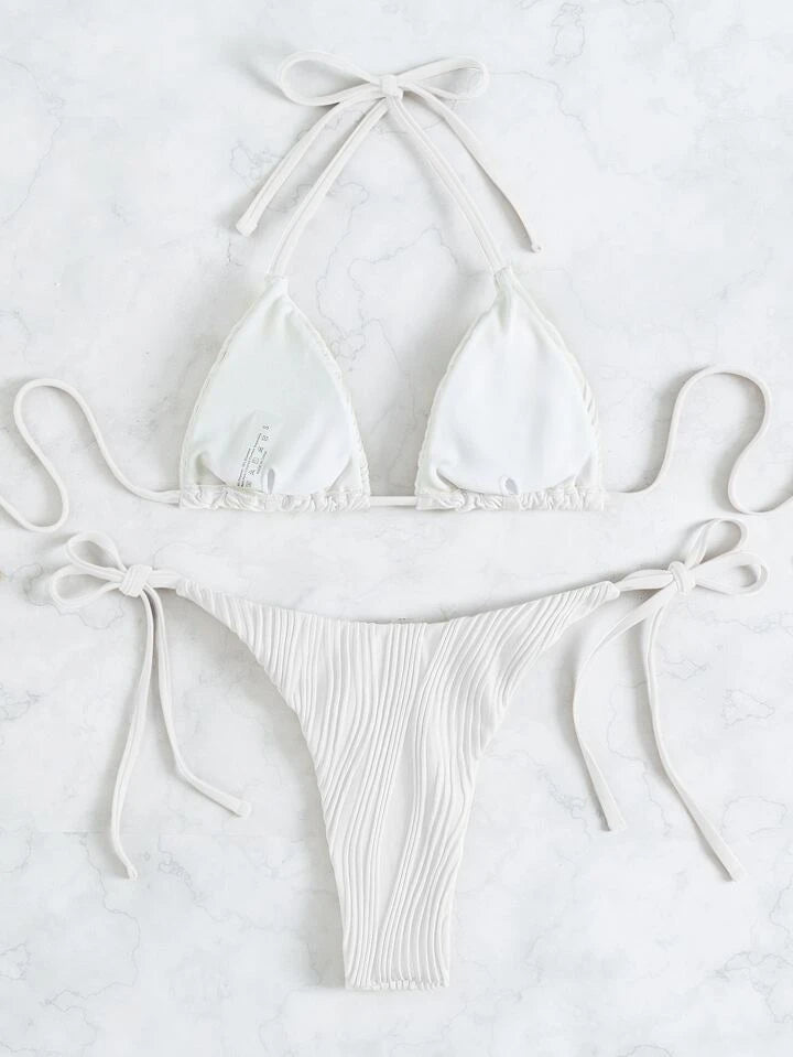 Plain Triangle Tie Side Bikini