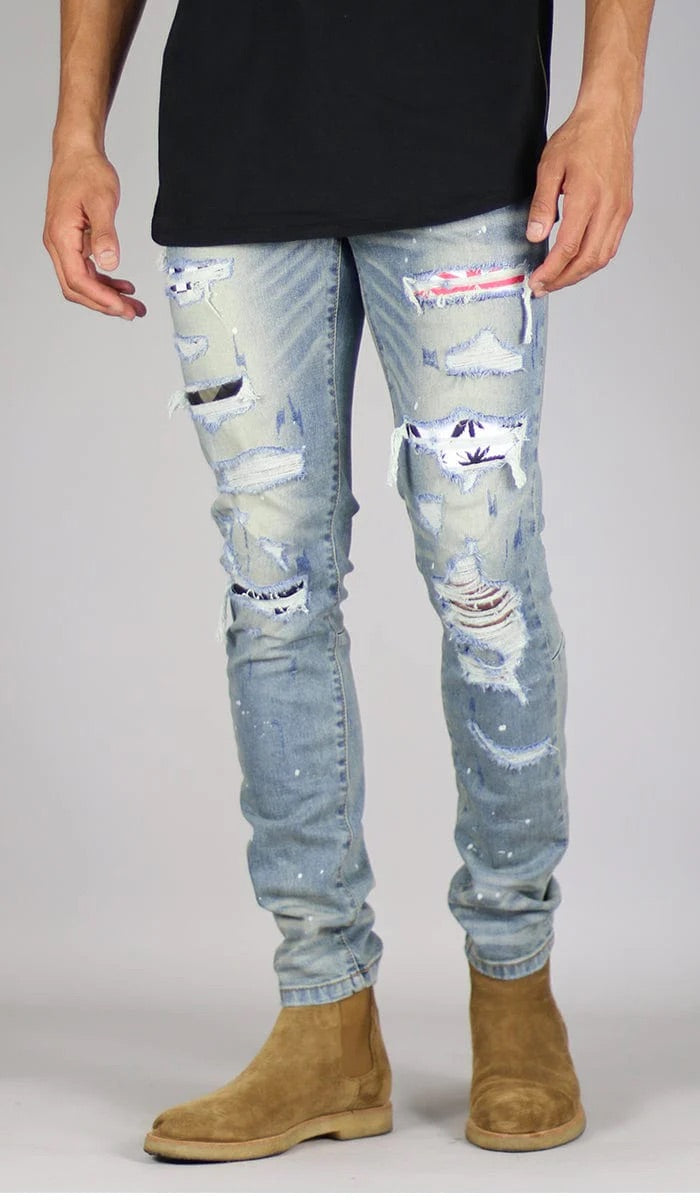 Indigo Patch Jeans