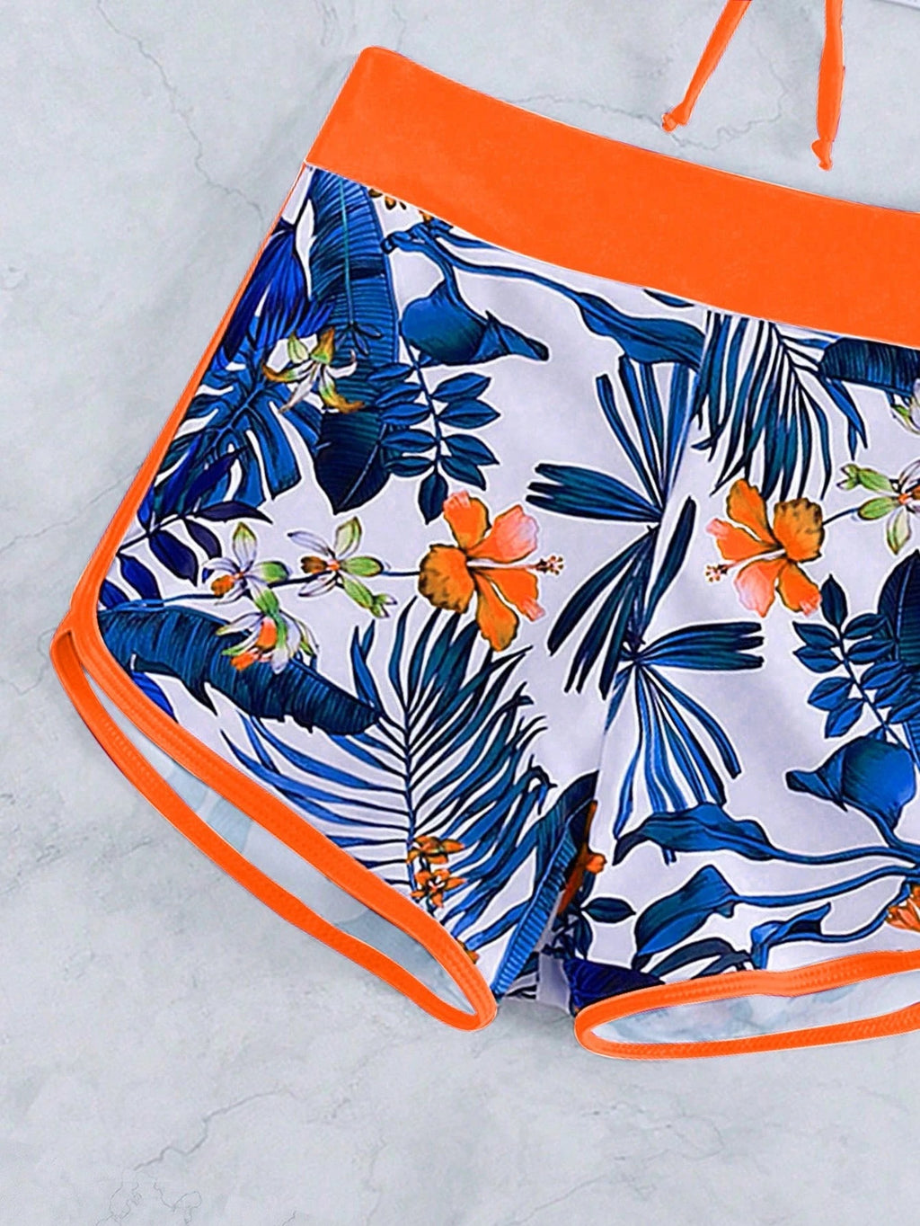 Tropical Print Halter Bikini