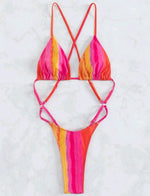 Load image into Gallery viewer, Random Ombre Cut Out Crisscross Back One Piece Swimsuit
