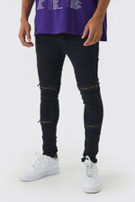 Load image into Gallery viewer, Super Skinny Biker Zip Detail Jeans
