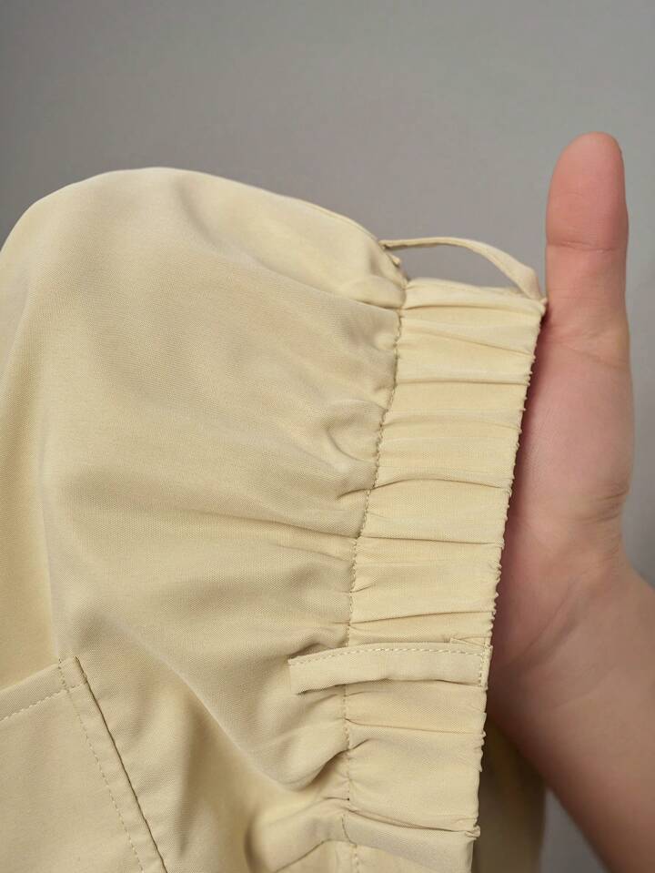 Sleeveless Lapel Top With Pocket Design And Shorts