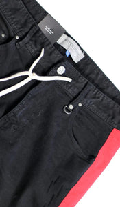 Black Red Track Zipper Jeans