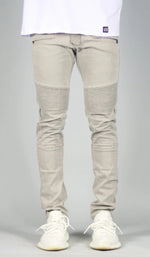 Load image into Gallery viewer, Gray Biker Jeans
