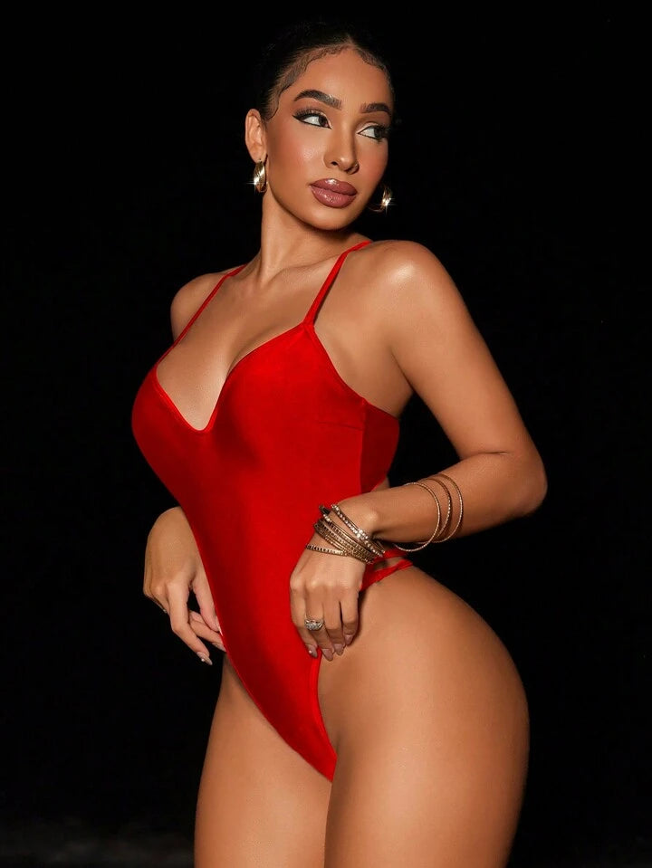 Backless Halter Women One-Piece Swimsuit