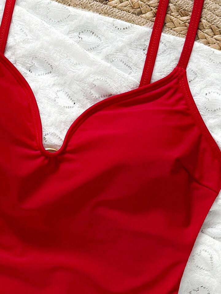 Backless Halter Women One-Piece Swimsuit