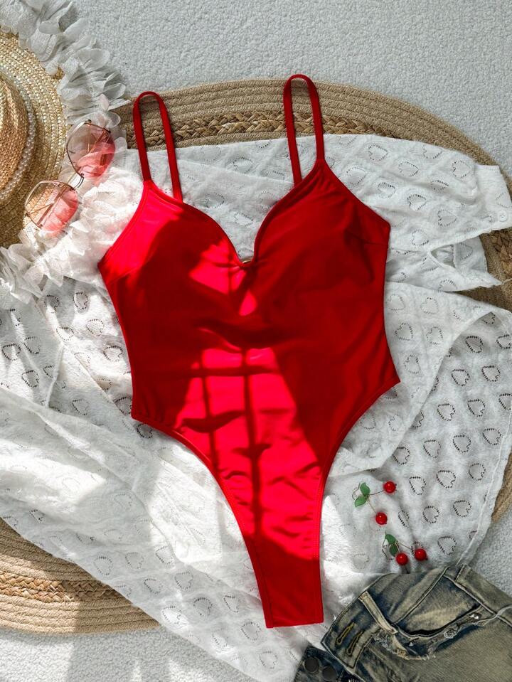 Backless Halter Women One-Piece Swimsuit