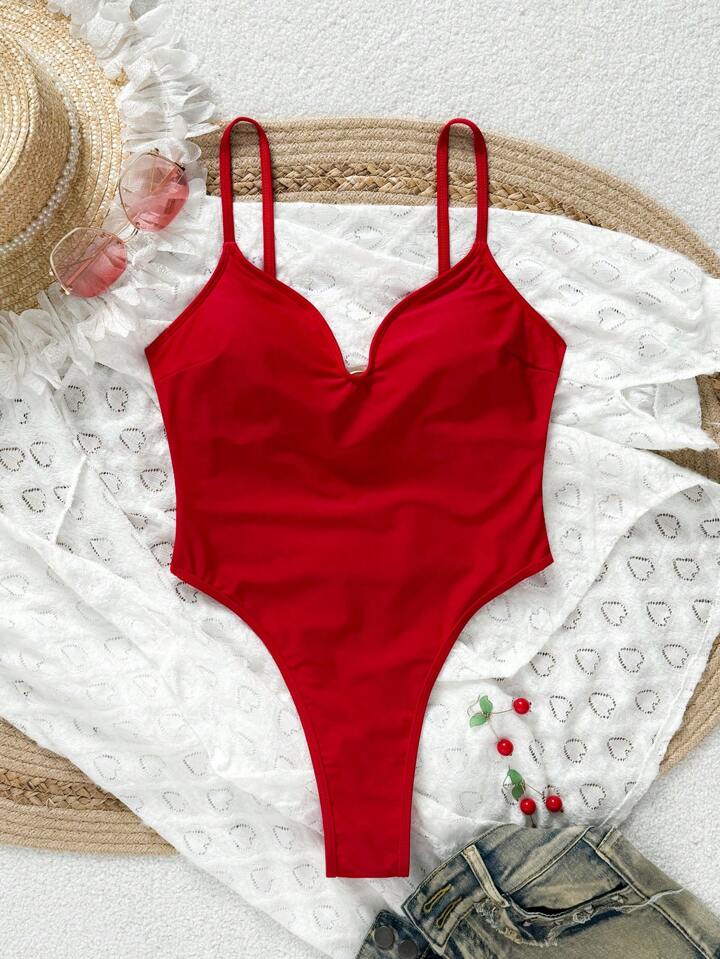 Backless Halter Women One-Piece Swimsuit