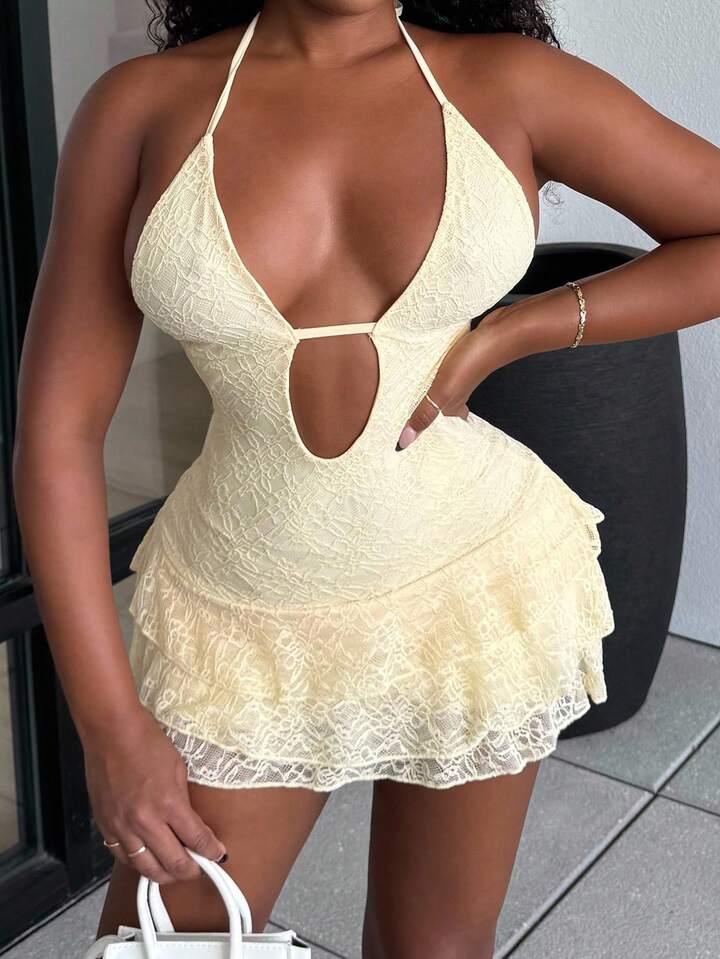 Halter Open Back Sexy Mini Dress