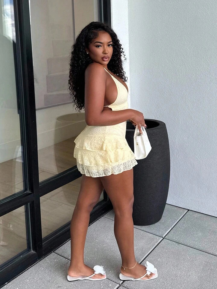 Halter Open Back Sexy Mini Dress