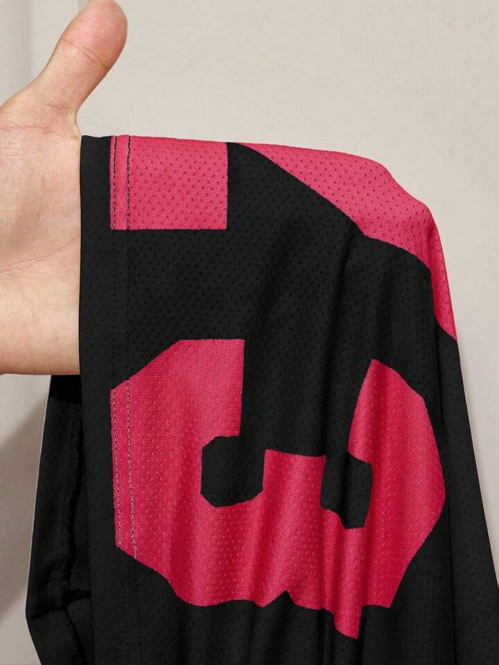 Letter Print Plunging Neck Bodycon Dress