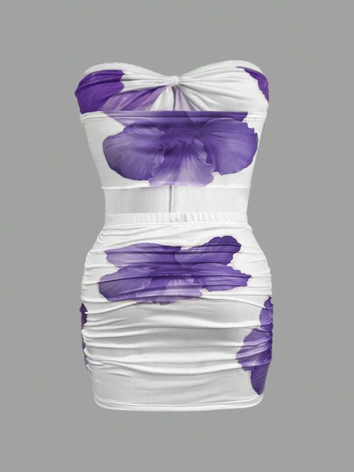 Spaghetti Strap Tank Top And Mini Skirt