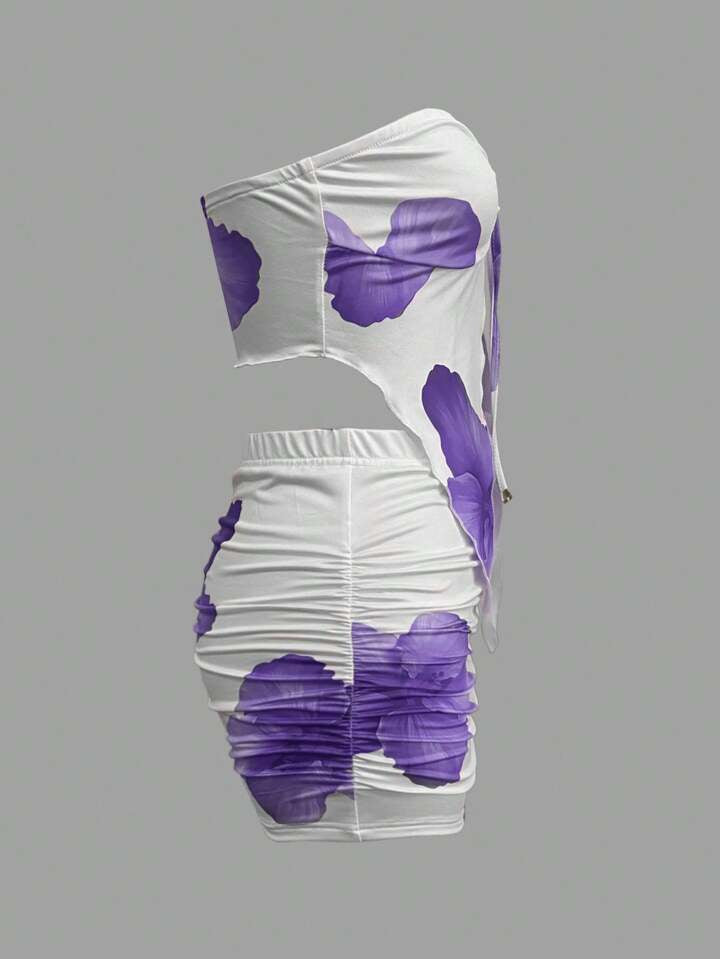 Spaghetti Strap Tank Top And Mini Skirt