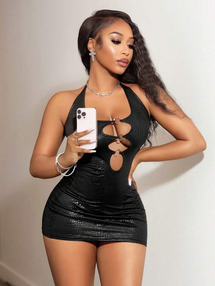 Hollow Out Mini Dress